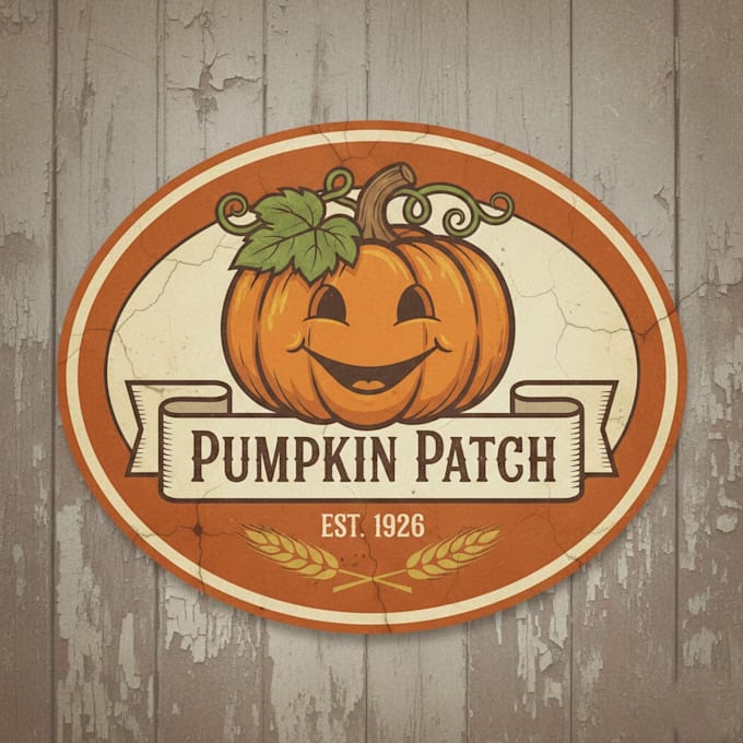 design a charming vintage pumpkin logo
