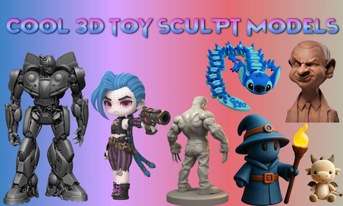 design high quality 3d toy models for 3d printing games