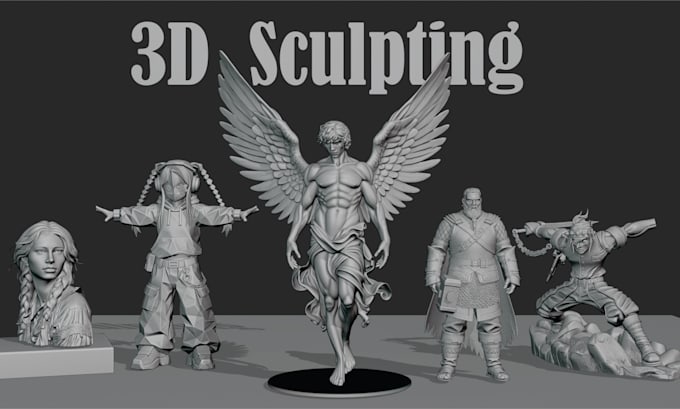do professional 3d character sculpting and zbrush blender modeling for printing