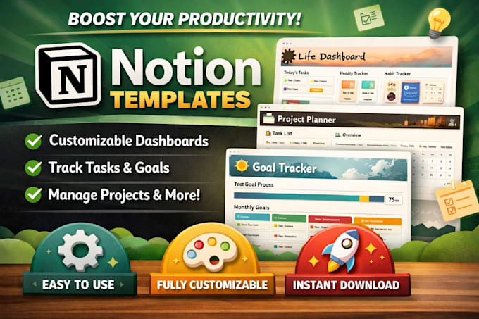 create custom notion template, notion expert notion automation notion workspace
