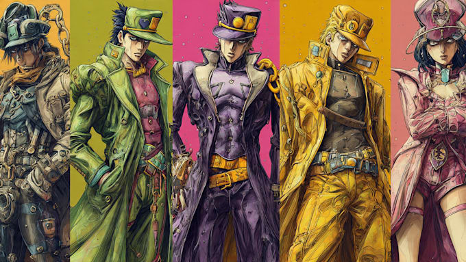 create a custom jojo bizarre adventure inspired artwork