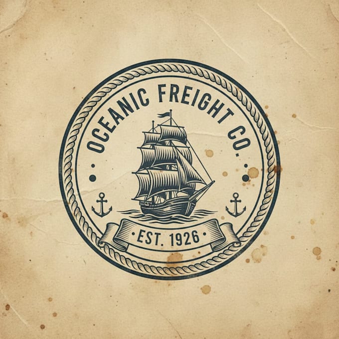 design a reliable vintage shipping logo