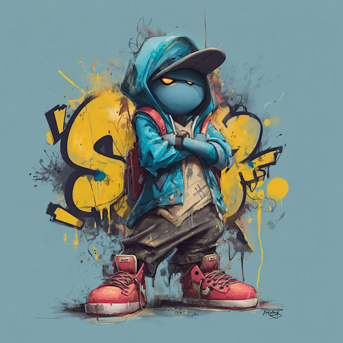 draw cool cartoon character, graffiti character