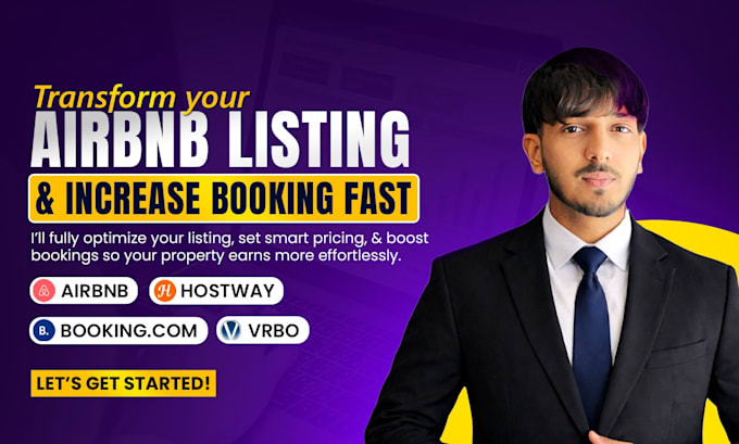 create and optimize listings on airbnb booking com or any platform