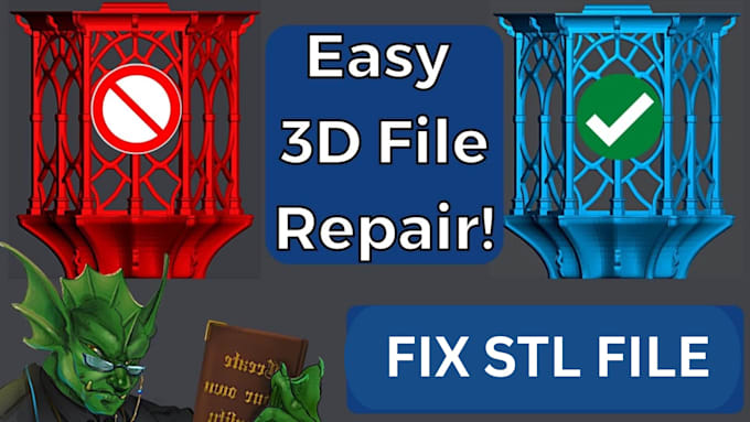 Do stl repair edit fix custom modification stl obj file 3d model for 3d ...
