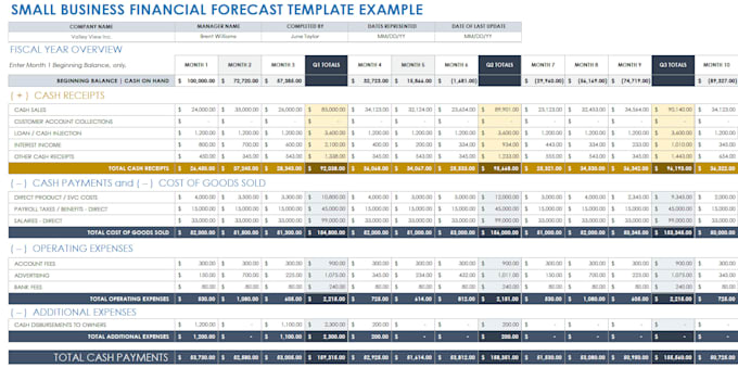 prepare professional financial projections and forecasts