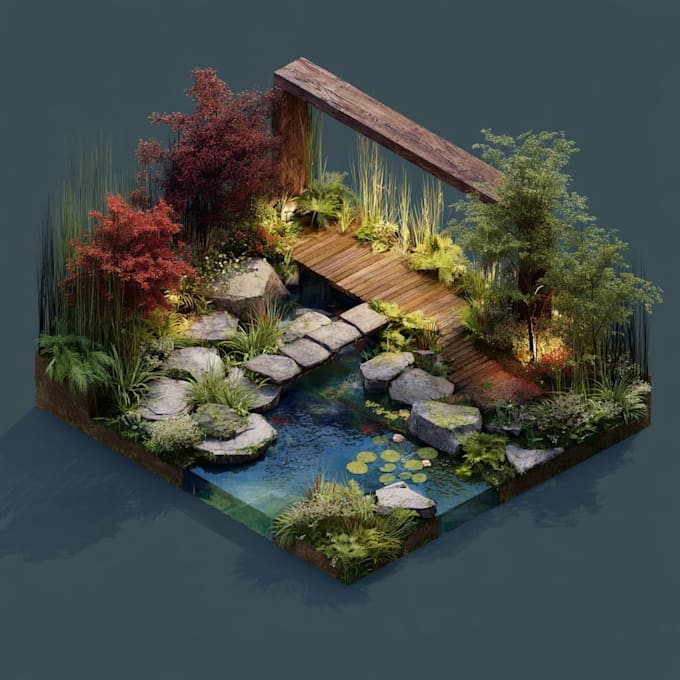 design front yard, backyard, home garden as landscape