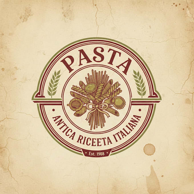 design an authentic vintage pasta logo