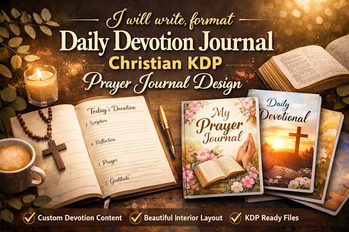 Write, format daily devotion journal, christain kdp prayer journal ...
