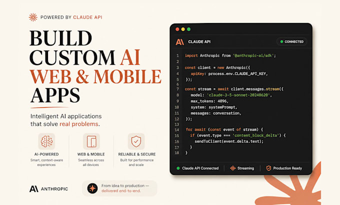 build custom ai web and mobile apps using claude API
