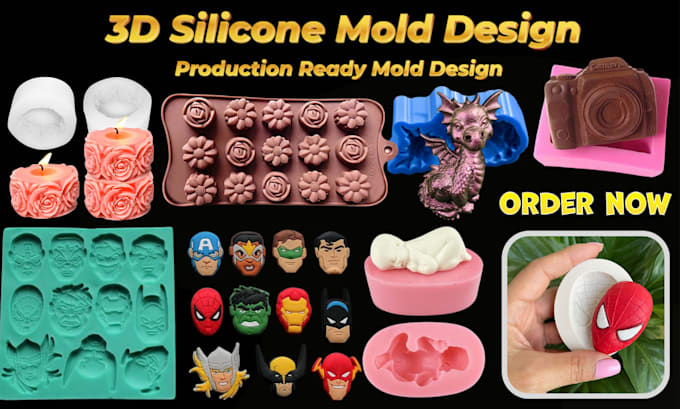 make custom 3d silicone mold design for resin soap candle casting injection mold