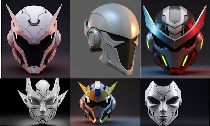 model anime, game or sci fi cosplay helmets and masks stl