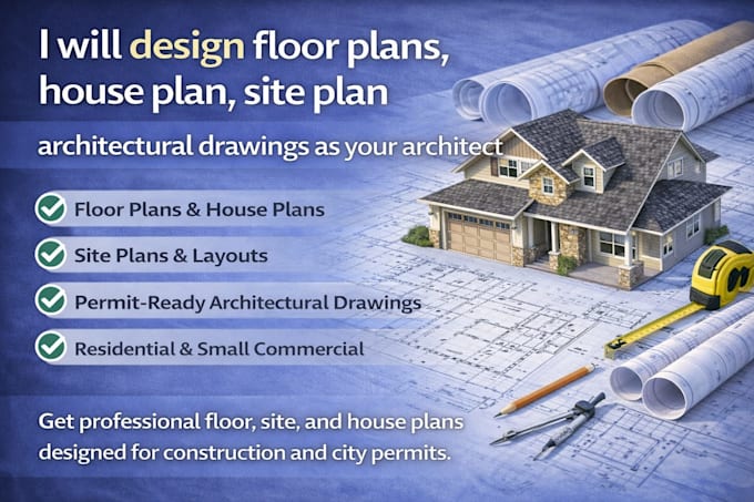 Design floor plans house plan site plan architectural drawings as your ...