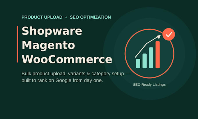 upload SEO optimized products to shopware, magento or woocommerce