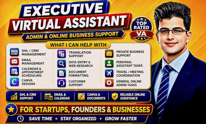 be your executive virtual assistant for admin and business support, general va