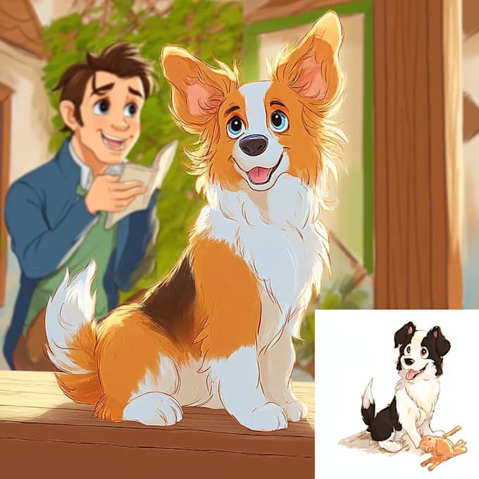 Create a cute disney style pet portrait by Jahououray | Fiverr
