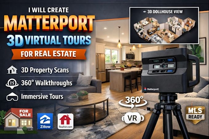 Create matterport 3d virtual tours for real estate by Hamz_ary | Fiverr