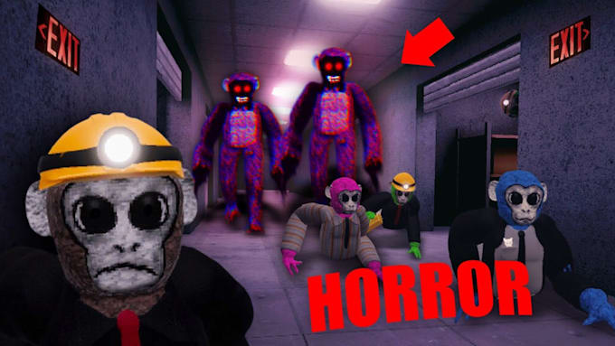 Ein gruseliges horror-fan-spiel wie fnaf oder gorilla tag in unity ...