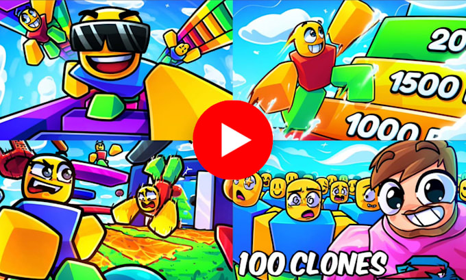 make custom game thumbnail youtube thumbnail cartoon gfx for roblox or minecraft