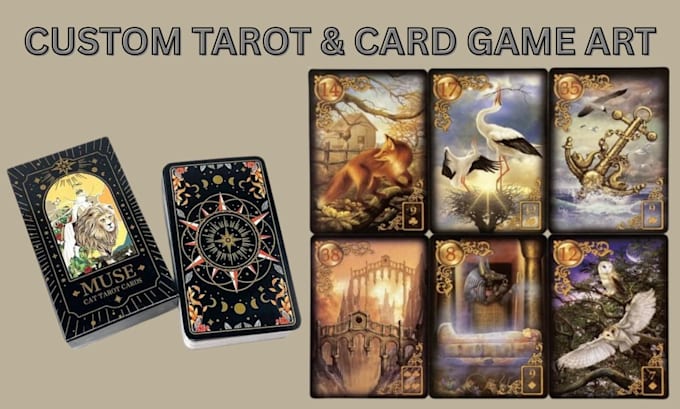 draw card game illustrations board game and tarot cards