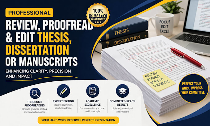 review, proofread and edit thesis, dissertation or manuscripts