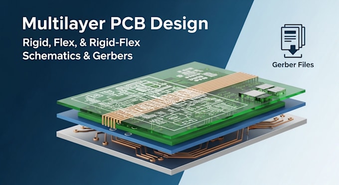 design custom multilayer rigid, flex, rigid flex pcb with schematics and gerbers