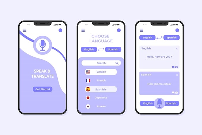 develop ai sign translator app, ai voice translator app, language translator app