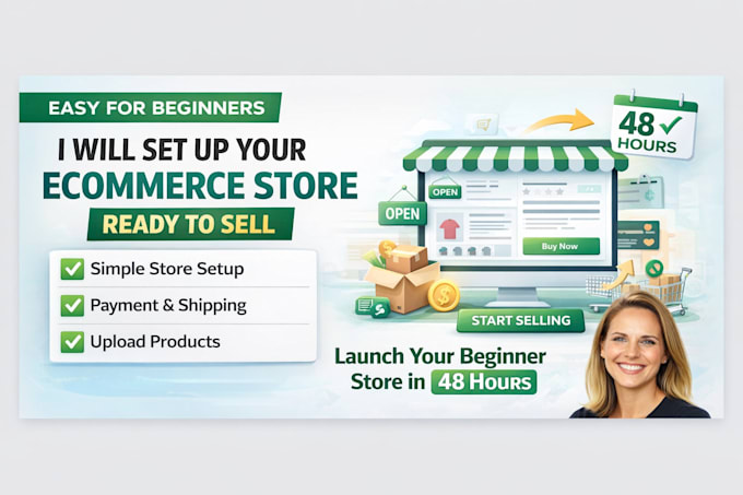 set up a beginner friendly shopify ecommerce store ready to sell