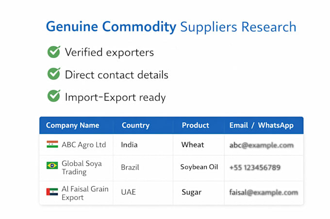 find verified commodity suppliers with contact details
