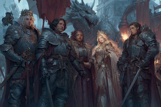 draw fantasy or  party illustration