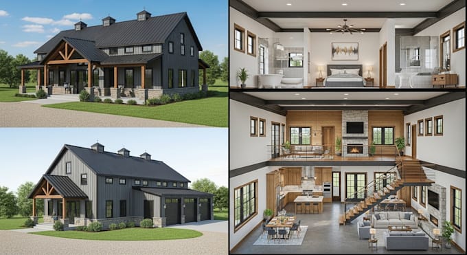 design barndominium plans, 3d layout and custom metal homes designs