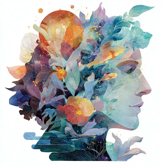 create watercolor and digital illustrations