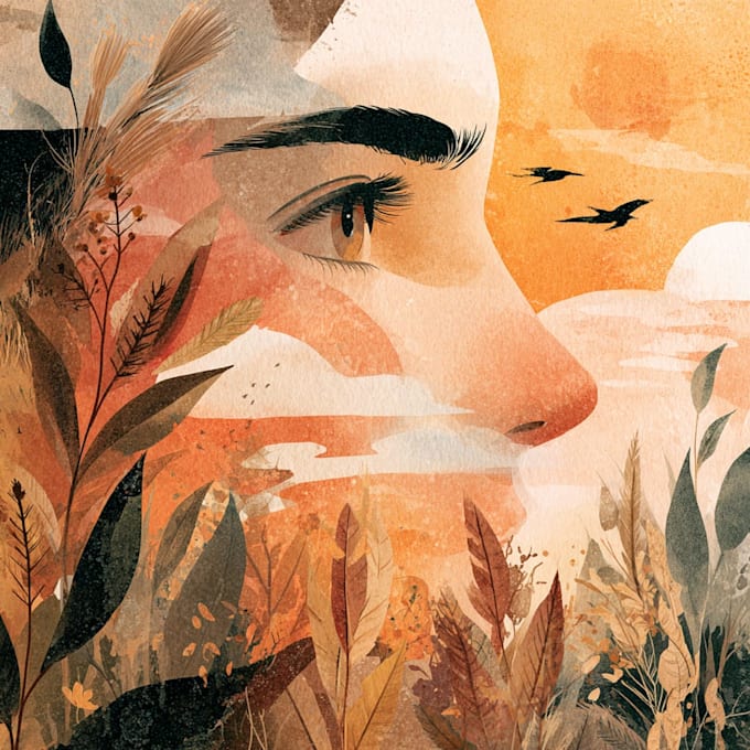 create watercolor and digital illustrations