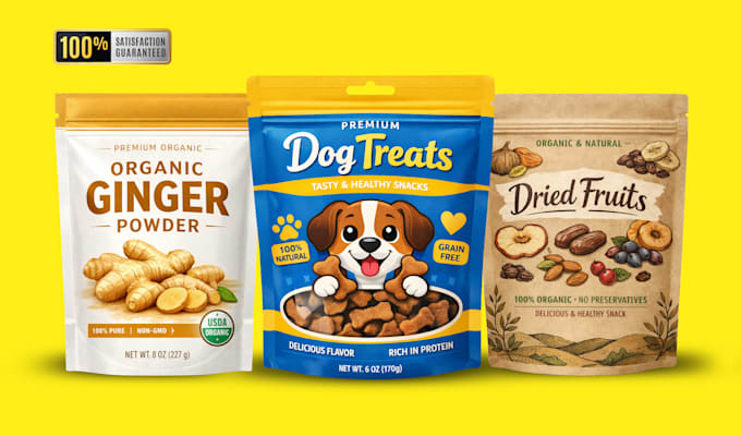 design professional product packaging, pouch and bag design