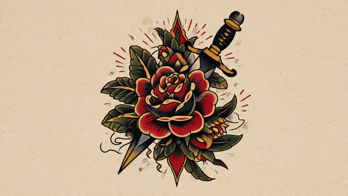 draw aesthetic old school tattoo design
