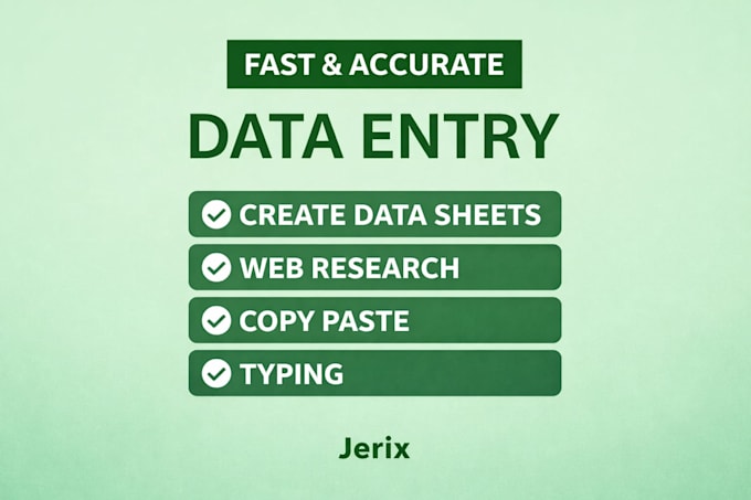 Do fast and accurate data entry, copy paste and typing work by Jerix ...
