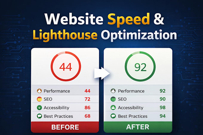 analyze and fix website speed and lighthouse performance