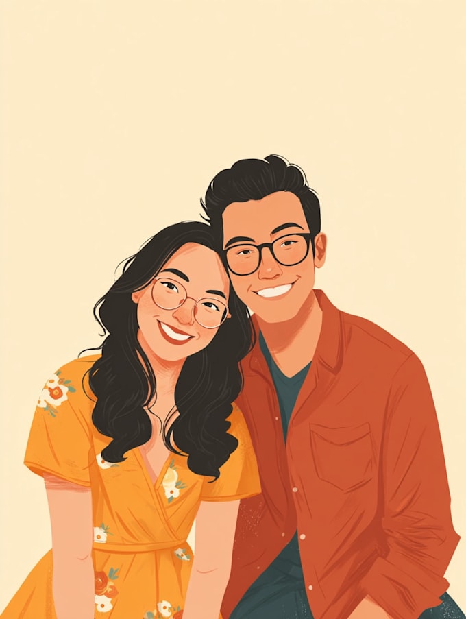 design couple portrait illustration
