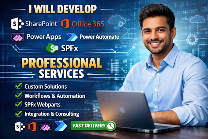 develop sharepoint ,office 365, powerapps, power automate, spfx