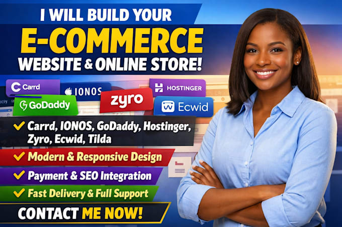 build eshop carrd ionos godaddy hostinger zyro ecwid tilda website store design