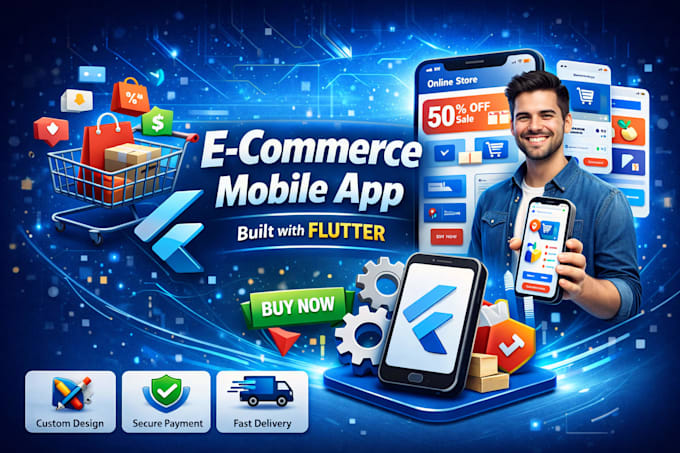 develop professional ecommerce mobile app in flutter for you