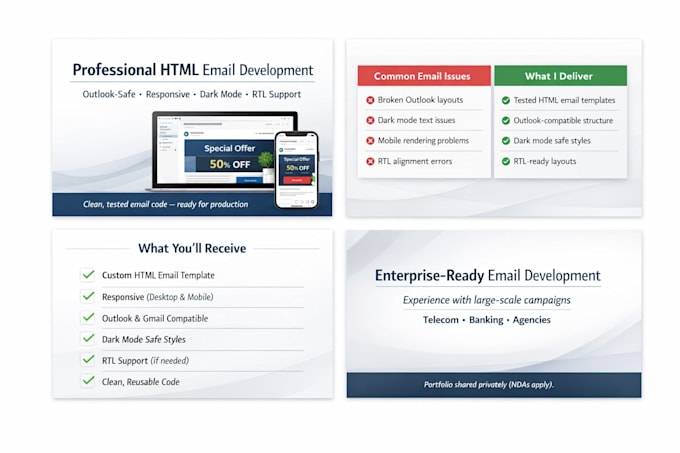 create professional HTML emails