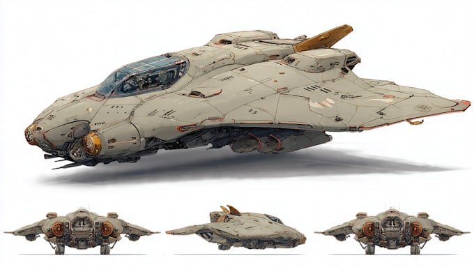 draw high quality spaceship concepts