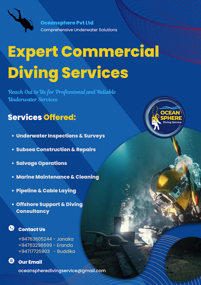 provide customer support for any diving related task