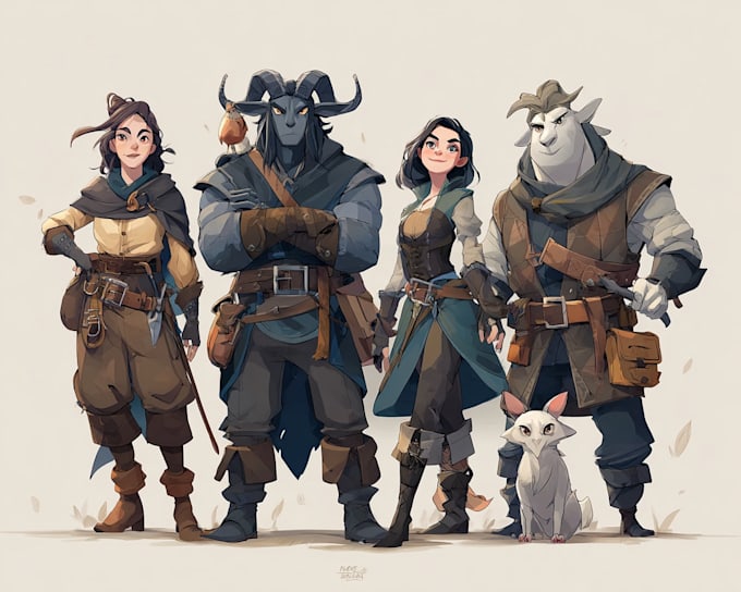 create dnd party art illustration