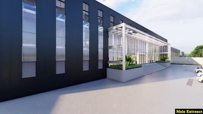 do 3d industrial factory production line, 3d factory plant walkthrough animation