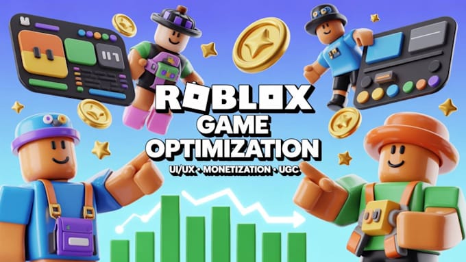 test game, fix roblox game bugs, optimize game performance and design game ui ux