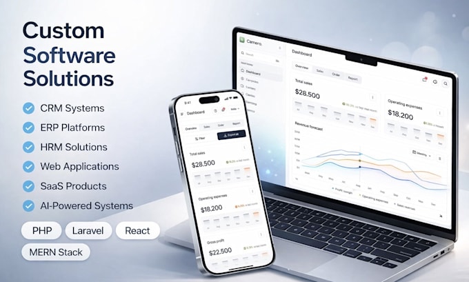 develop custom HR, erp, and CRM management software for your business