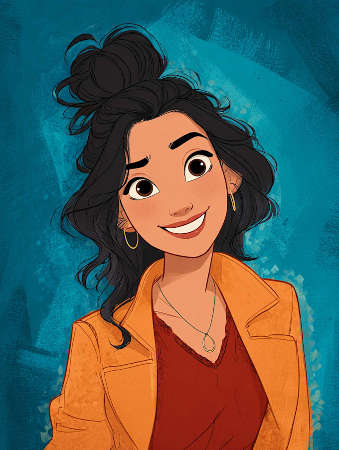 beautiful portrait in disney cartoon