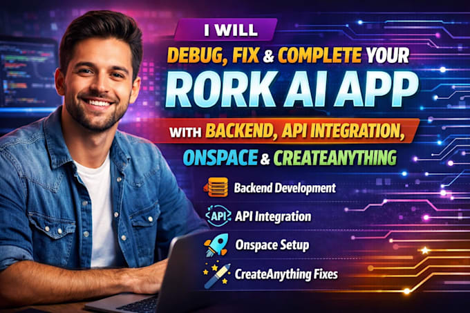 debug and finish your rork ai app with backend, onspace